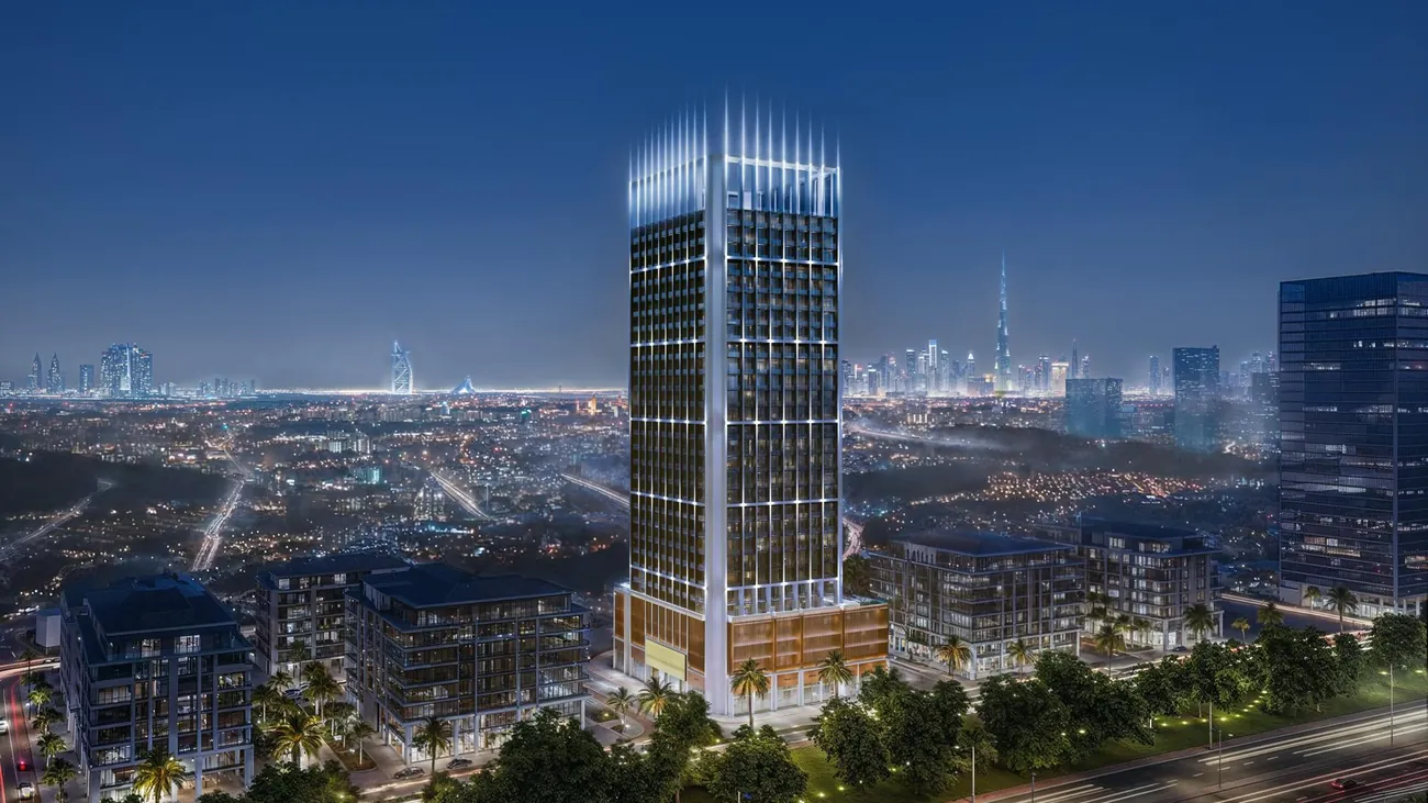 Render exterior de Luxuria en JVT, Dubái