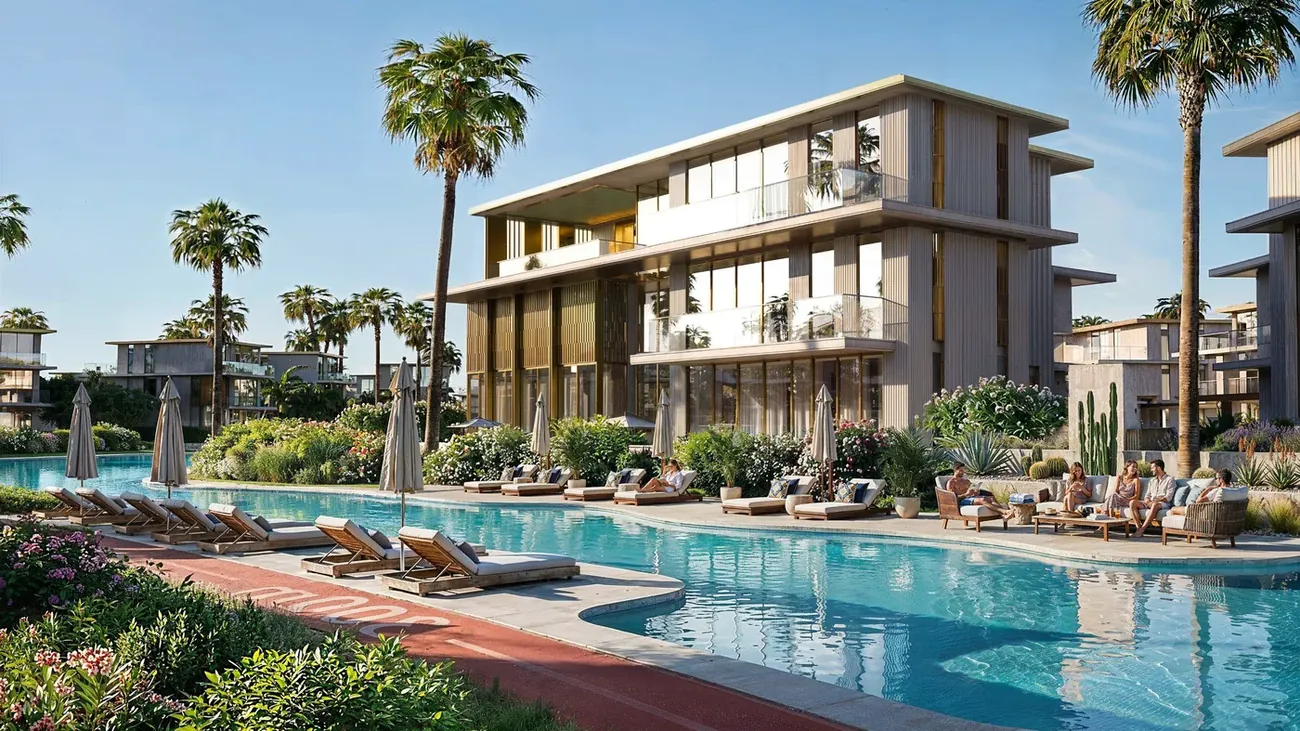 Villas y piscina en Tilal Binghatti, Academic City, Dubái