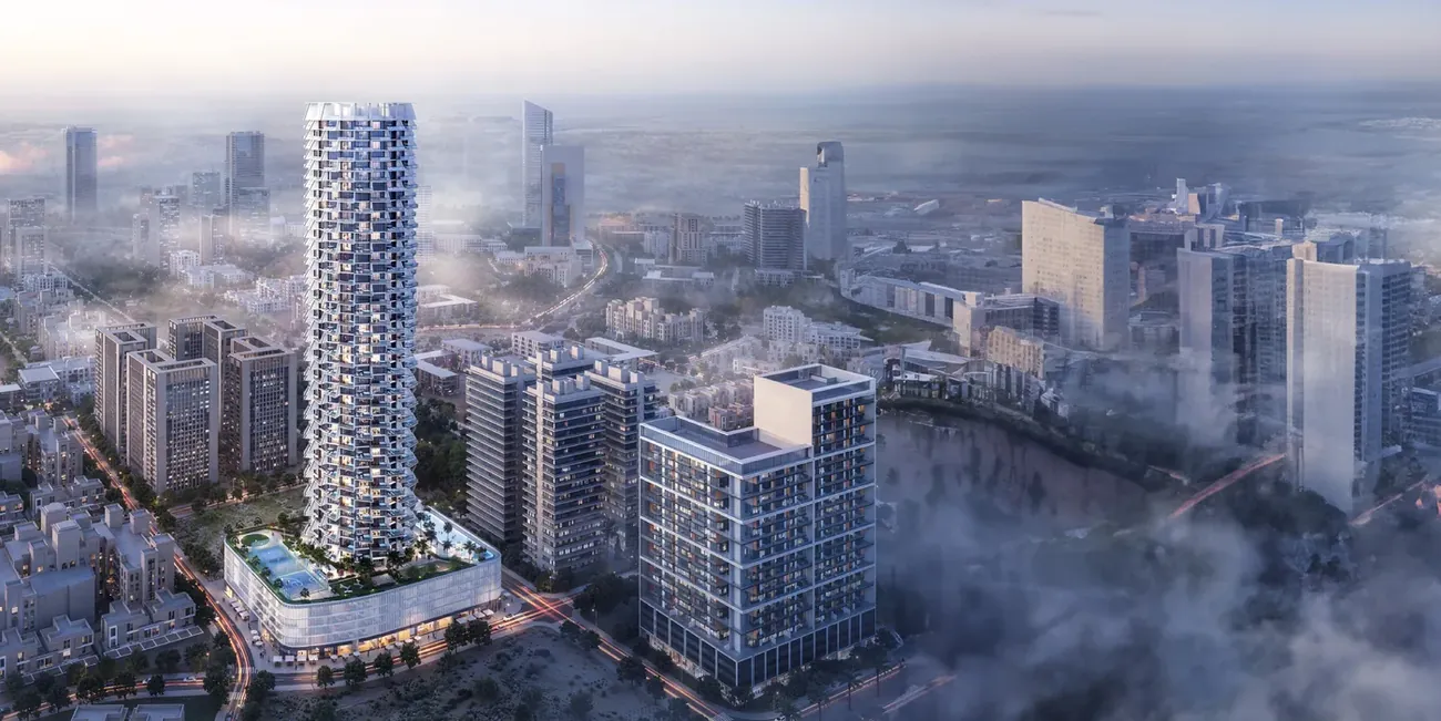 Render exterior de Grove en JVC, Dubái