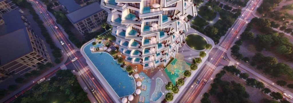 Render exterior de Royale en JVC, Dubái